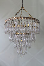 Load image into Gallery viewer, SOLD - Beautiful Vintage 4 Tier Cycle prism Crystal Chandelier