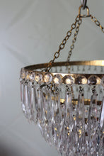 Load image into Gallery viewer, SOLD - Beautiful Vintage 4 Tier Cycle prism Crystal Chandelier
