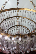 Load image into Gallery viewer, SOLD - Beautiful Vintage 4 Tier Cycle prism Crystal Chandelier