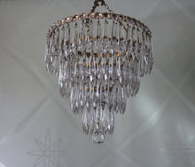 Load image into Gallery viewer, SOLD - Beautiful Vintage 4 Tier Cycle prism Crystal Chandelier