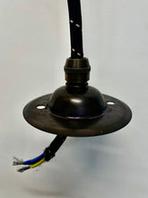 Load image into Gallery viewer, SOLD Vintage oxford green enamel coolie pendant lights