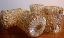 Load image into Gallery viewer, Vintage 60's 70's Textured Bark Retro Glass Lamp Light Shades x 4 Whitefriars Style