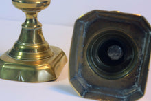 Load image into Gallery viewer, Lovely pair of Antique Brass Candle sticks