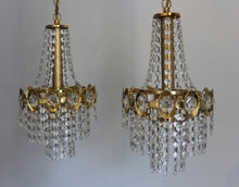 Load image into Gallery viewer, SOLD Pair of 1970's Retro pendant Chandelier shades