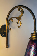 Load image into Gallery viewer, sold Art Nouveau "Gas light' style Wall Light - with a stunning iridescent glass shade.