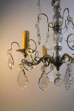 Load image into Gallery viewer, SOLD - French Louis XVI Style Brass and Cut Crystal Chandelier
