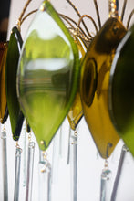 Load image into Gallery viewer, Hand-made chandelier with reclaimed champagne glass. Add a unique piece to your home Jewelstreetlighting lighting up sustainability!