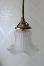 Load image into Gallery viewer, Single Opaque Art Deco Style Moulded Glass Light Shade with Fluted Handkerchief Style Glass Detail.