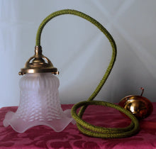 Load image into Gallery viewer, Single Opaque Art Deco Style Moulded Glass Light Shade with Fluted Handkerchief Style Glass Detail.