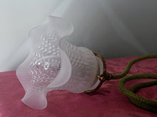 Load image into Gallery viewer, Single Opaque Art Deco Style Moulded Glass Light Shade with Fluted Handkerchief Style Glass Detail.