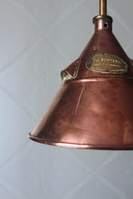 Load image into Gallery viewer, Antique Copper "British Vacuum Washer Company" Funnel light
