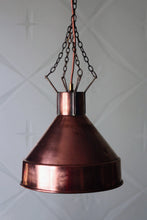 Load image into Gallery viewer, Antique Copper Funnel light - Stunning Re-purposed Industrial Copper light