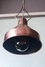 Load image into Gallery viewer, Antique Copper Funnel light - Stunning Re-purposed Industrial Copper light