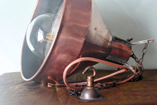 Load image into Gallery viewer, Antique Copper Funnel light - Stunning Re-purposed Industrial Copper light