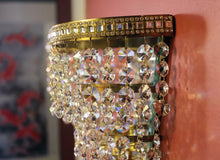 Load image into Gallery viewer, Pair of Vintage Brass 3 Tier Waterfall Wall-lights with Mirror Detailing