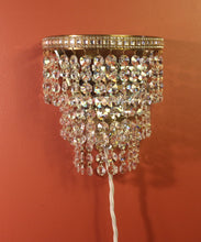 Load image into Gallery viewer, Pair of Vintage Brass 3 Tier Waterfall Wall-lights with Mirror Detailing
