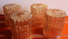 Load image into Gallery viewer, Vintage 60's 70's Textured Bark Retro Glass Lamp Light Shades x 4 Whitefriars Style