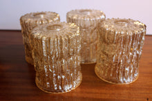 Load image into Gallery viewer, Vintage 60's 70's Textured Bark Retro Glass Lamp Light Shades x 4 Whitefriars Style