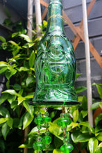 Load image into Gallery viewer, Lucky Buddha Tealight Windchime upcycled from recycled glass candle holder