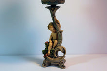 Load image into Gallery viewer, Sold Vintage Cherub Candle Holder, Hand Painted Resin Cherub Candle Holder