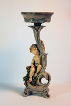 Load image into Gallery viewer, Sold Vintage Cherub Candle Holder, Hand Painted Resin Cherub Candle Holder