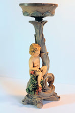 Load image into Gallery viewer, Sold Vintage Cherub Candle Holder, Hand Painted Resin Cherub Candle Holder