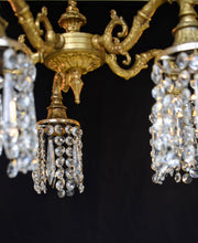 Load image into Gallery viewer, SOLD - Beautiful Gilded Crystal 5 arm Chandelier