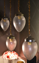 Load image into Gallery viewer, Hand Cut vintage Glass Tear drop pendant lights.