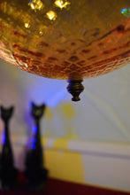 Load image into Gallery viewer, SOLD - Beautiful Vintage Amber coloured Glass Orb pendant light.