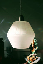 Load image into Gallery viewer, SOLD - An elegant Mid Century Vintage White Opaque Glass Pendant Light Shade.