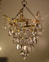 Load image into Gallery viewer, SOLD - Opulent Rococo Style Crown Pear Crystal Waterfall Chandelier