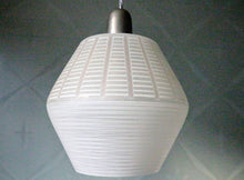 Load image into Gallery viewer, SOLD - An elegant Mid Century Vintage White Opaque Glass Pendant Light Shade.