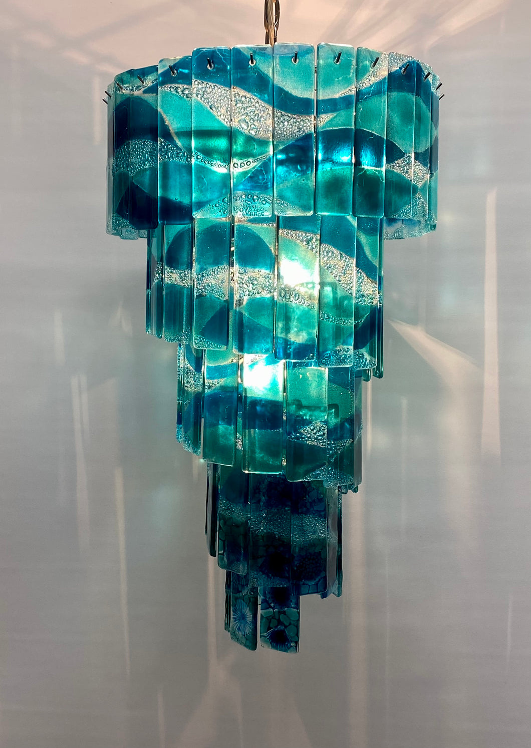 Bespoke 5 tier spiral Wave Chandelier