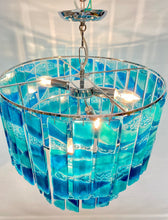 Load image into Gallery viewer, Aqua Wave two tiered contemporary Chandelier
