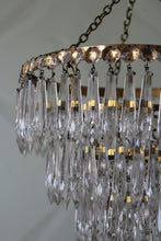 Load image into Gallery viewer, SOLD - Beautiful Vintage 4 Tier Cycle prism Crystal Chandelier
