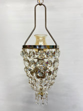 Load image into Gallery viewer, A stunning Vintage bag chandelier with an abundance of large octagon crystals. This would look equally as fabulous in a period or mode setting .
