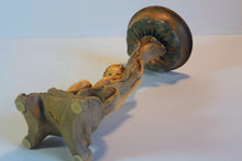 Load image into Gallery viewer, Sold Vintage Cherub Candle Holder, Hand Painted Resin Cherub Candle Holder

