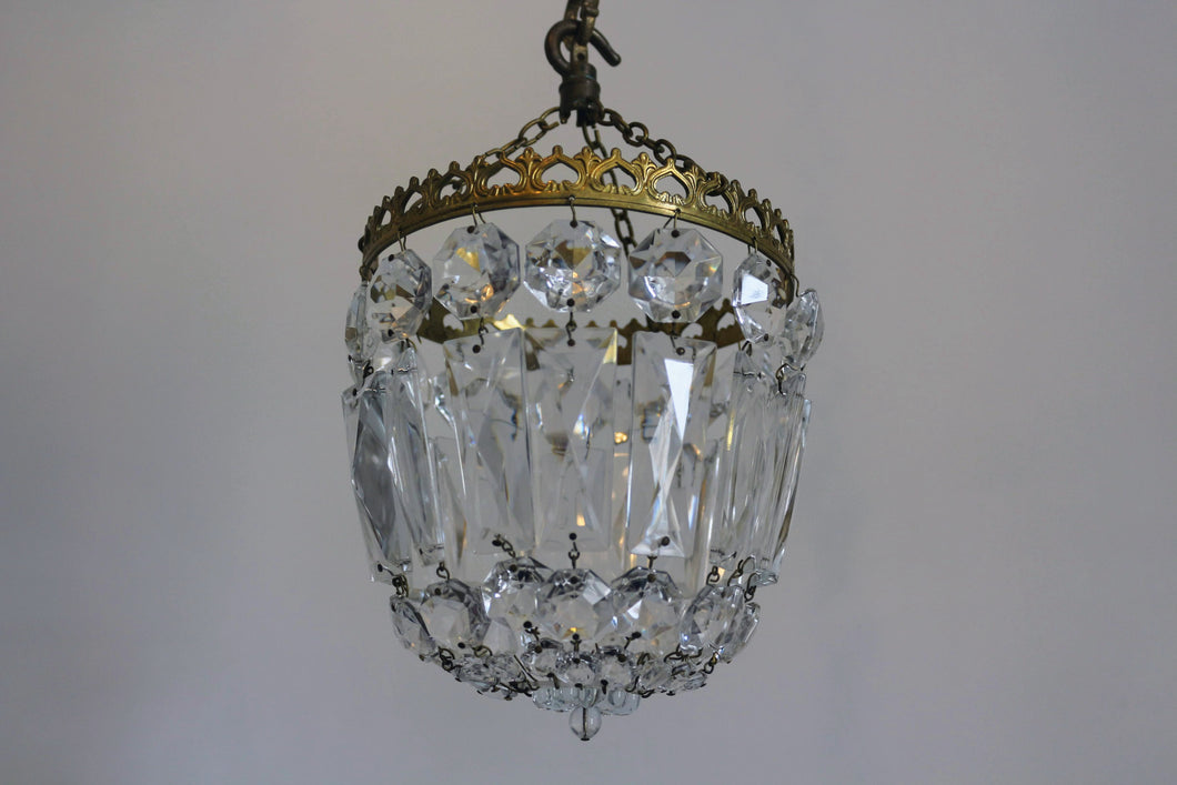 Cute Bag Chandelier Shade with a Brass Crown Top