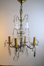 Load image into Gallery viewer, SOLD - French Louis XVI Style Brass and Cut Crystal Chandelier
