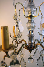 Load image into Gallery viewer, SOLD - French Louis XVI Style Brass and Cut Crystal Chandelier
