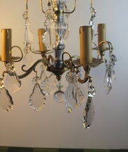 Load image into Gallery viewer, SOLD - French Louis XVI Style Brass and Cut Crystal Chandelier
