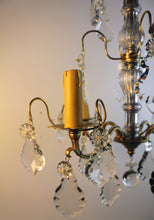 Load image into Gallery viewer, SOLD - French Louis XVI Style Brass and Cut Crystal Chandelier
