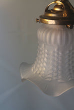 Load image into Gallery viewer, Single Opaque Art Deco Style Moulded Glass Light Shade with Fluted Handkerchief Style Glass Detail.
