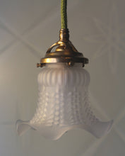 Load image into Gallery viewer, Single Opaque Art Deco Style Moulded Glass Light Shade with Fluted Handkerchief Style Glass Detail.
