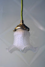 Load image into Gallery viewer, Single Opaque Art Deco Style Moulded Glass Light Shade with Fluted Handkerchief Style Glass Detail.
