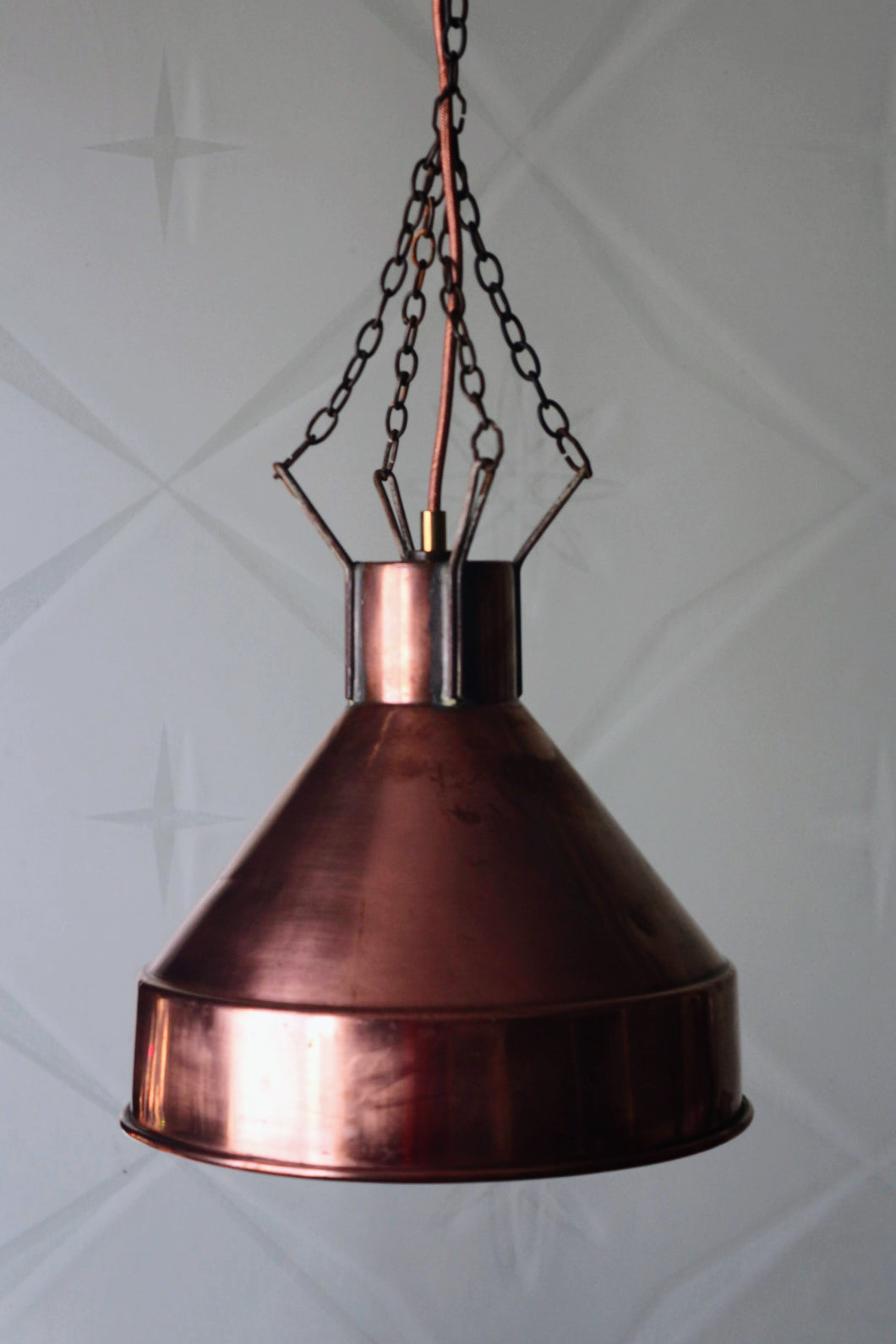 Antique Copper  Funnel light - Stunning Re-purposed Industrial Copper light