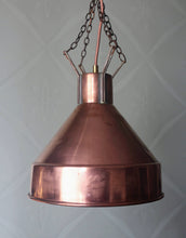 Load image into Gallery viewer, Antique Copper  Funnel light - Stunning Re-purposed Industrial Copper light
