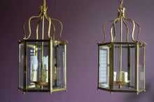 Load image into Gallery viewer, SOLD Pair of Georgian style Brass Hall Lanterns

