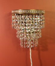 Load image into Gallery viewer, Pair of Vintage Brass 3 Tier Waterfall Wall-lights with Mirror Detailing
