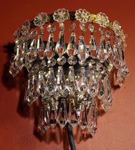Load image into Gallery viewer, SOLD -Pair of Vintage Wall Lights with a Brass &amp; Glass Flower Detail
